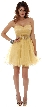 Strapless Mesh Short Prom Dress with Beaded Waist — in Gold