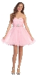 Strapless Mesh Short Prom Dress with Beaded Waist