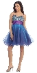 Sweetheart Neck Sequined Bust Mesh Short Prom Dress