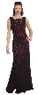 Sleeveless Lace Long Formal Dress with Front Slit