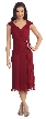 V-neck Broad Straps Medium Length Cocktail Party Dress