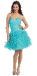 Strapless Short Bubble Prom Dress with Bejeweled Neckline