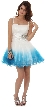 Beaded Straps & Waist Mesh Short Party Dress