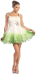 Beaded Straps & Waist Mesh Short Party Dress — in Green