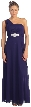 One Shoulder Empire Cut Long Formal Evening Dress