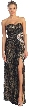 Strapless Lace Long Formal Prom Dress with Front Slit