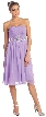 Strapless Empire Cut Knee Length Bridesmaid Party Dress — in Lilac