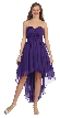 Strapless Floral Accent High Low Cocktail Party Dress 