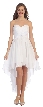 Strapless Floral Accent High Low Cocktail Party Dress  — in White