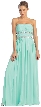 Strapless Empire Cut Ruched Long Formal Prom Dress 