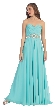 Strapless Basket-Weave Bust Floor Length Formal Prom Dress — in Mint
