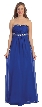 Strapless Floor length Empire Cut Formal Prom Dress — in Royal Blue