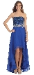 Strapless Hi-Low Formal Prom Dress with Sequin Bodice