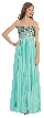 Strapless Sequins Bust Floor Length Formal Prom Dress — in Mint
