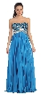 Strapless Sequins Bust Floor Length Formal Prom Dress