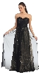 Strapless Pleats & Sequins Long Formal Evening Prom Dress