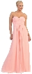 Strapless Empire Cut Pleated Long Bridesmaid Prom Dress — in Blush