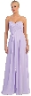 Strapless Empire Cut Pleated Long Bridesmaid Prom Dress — in Dusty Lilac