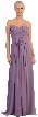 Strapless Empire Cut Pleated Long Bridesmaid Prom Dress — in Lilac