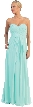 Strapless Empire Cut Pleated Long Bridesmaid Prom Dress — in Mint