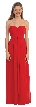 Strapless Empire Cut Pleated Long Bridesmaid Prom Dress — in Red