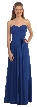 Strapless Empire Cut Pleated Long Bridesmaid Prom Dress