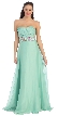 Strapless Weave Design Long Formal Evening Prom Dress — in Mint