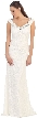 V-Neck Sleeveless Lace Long Formal Evening Prom Dress — in Off White