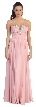Strapless Rhinestone Bust Long Formal Prom Dress — in Pink