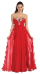 Strapless Rhinestone Bust Long Formal Prom Dress — in Red