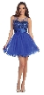 Round Neck Sequins Bust Tulle Short Party Prom Dress