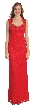Floral Lace Cutout Back Long Formal Prom Dress — in Red