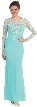 Floral Beaded Lace Full Sleeves Long Formal MOB Dress