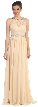 Halter neck Floor Length Formal Prom Dress with Rhinestones — in Champaign