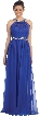 Halter neck Floor Length Formal Prom Dress with Rhinestones