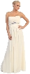 Strapless Pleated Bust with Stones Formal Bridesmaid Dress — in Ivory