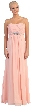 Strapless Pleated Bust with Stones Formal Bridesmaid Dress — in Peach