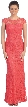 Round  Neck Cap Sleeves Lace Formal Bridesmaid Dress — in Coral