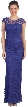 Round  Neck Cap Sleeves Lace Formal Bridesmaid Dress