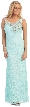 Round Neck Lace Formal Prom Dress with Floral Cutout Design — in Mint