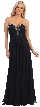 Strapless Long Formal Prom Dress with Lace & Rhinestones — in Black