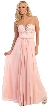 Strapless Long Formal Prom Dress with Lace & Rhinestones — in Blush