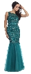 Lace Bodice Mermaid Mesh Skirt Long Formal Prom Dress