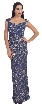 Round Neck Floral Lace Beaded Long Formal Prom Dress