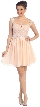 Wide U-Neck Lace Top Short Bridesmaid Party Dress