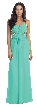 Bejeweled Strappy Back Long Formal Prom Dress — in Jade Green