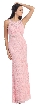 Floral Lace Beaded Long Formal Prom Dress with Cutout