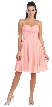 Strapless Pleated Knot Bust Short  Bridesmaid Party Dress — in Blush