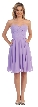 Strapless Pleated Knot Bust Short  Bridesmaid Party Dress — in Lilac