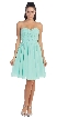 Strapless Pleated Knot Bust Short  Bridesmaid Party Dress — in Mint